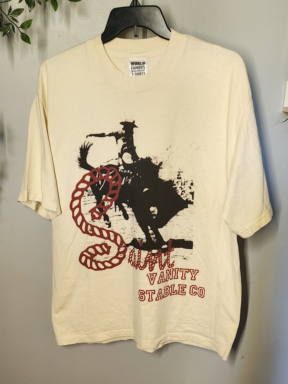 Saint Vanity Stable Co Rodeo Tee - Cream Men's XL NWOT